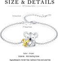 wholesale 925 Sterling Silver Koala and Baby Charm Bracelet/Anklet - Adjustable Gift for Women-0-4