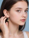wholesale 925 Sterling Silver Sunflower Drop Earrings Wholesale With Twisted Design-0-4