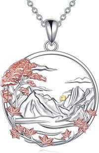wholesale 925 Sterling Silver Tree of Life Mountain Pendant Necklaces - Nature Inspired  for Women-Mountain Necklace