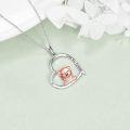 wholesale 925 Sterling Silver Pig Love You Forever Charm Necklace with Cubic Zirconia and Moon Design-0-2