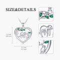 wholesale 925 Sterling Silver Sloth Mother Daughter Heart Pendant Necklaces for Women Girls -0-4