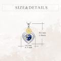 wholesale 925 Sterling Silver Blue Crystal Sunflower Heart Pendant Necklace  for Women-0-4