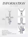 TOUPOP Sterling Silver Birthstone Cross Stethoscope Nursing Necklace Pendant-0-6