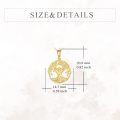 wholesale 14K Gold Claddagh Tree of Life Pendant Necklace - Real for Women-0-3