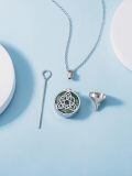 wholesale 925 Sterling Silver Celtic Knot Green Moss Agate Cremation Pendant Urn Necklace with Funnel and Fill Kit - Keepsake Jewelry for Ashes Memory Gift-0-2