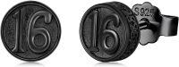 wholesale 925 Sterling Silver Round Number 16 Stud Earrings for Men & Women - 18th/16th Birthday Gift Ideas Anniversary Xmas Jewelry Accessories-16th