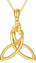 wholesale 14K Gold Celtic Knot Trinity Love Heart Pendant Necklaces for Women Irish s-0-0