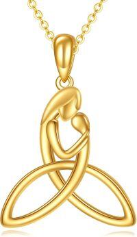 wholesale 14K Gold Celtic Knot Trinity Love Heart Pendant Necklaces for Women Irish s-C