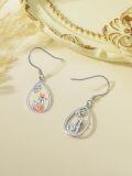wholesale 925 Sterling Silver Fox Teardrop Dangle Earrings Adorable Animal Jewelry for Girls and Women-0-2