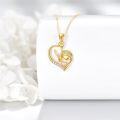 wholesale 14K Gold Heart Shape Diamond Pendant Necklace for Women - Mothers Day Gift-0-4