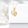 wholesale 14K Gold Heart Shape Diamond Pendant Necklace for Women - Mothers Day Gift-0-4