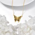 wholesale 925 Sterling Silver Black Enamel Butterfly Pendant Necklace for Women-0-3