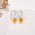 wholesale 925 Sterling Silver Amber Floral Drop Earrings for Women Gifts-0-3