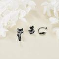 wholesale 925 Sterling Silver Raccoon Hoop Earrings for Women - Adorable Animal  Set-0-3