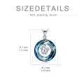 TOUPOP 925 Silver Blue Crystal Crown Necklace For Women-0-3