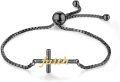 wholesale 925 Sterling Silver Faith Cross Bracelet with Gold Rosary Layered Anklet Religious Christian s for Women-0-12