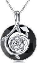 wholesale  Sterling Silver Crystal Infinity Rose Pendant Necklace Mother s Day Gift -0-0