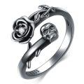 wholesale 925 Sterling Silver Skull And Rose Rings Wholesale With Crystal Center-0-0
