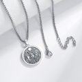 wholesale 925 Sterling Silver Triple Moon Goddess Pentagram Pendant Necklace with Chain 30-0-1