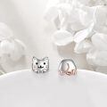 wholesale 925 Sterling Silver Cat Earrings Wholesale Pair Cute Design-0-3