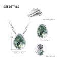 wholesale 925 Sterling Silver Teardrop Shape Green Moss Agate & Black Onyx Cremation Keepsake Jewelry Box Pendant Necklace for Ashes Memorial Gift-0-3