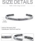 wholesale Sterling Silver Celtic Strength Mantra Cuff Bracelet Poiuy Inspirational Jewelry Gift-0-36