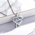 wholesale 925 Sterling Silver Heart-Shaped Clear Crystal Pendant Necklace Love Jewelry for Women Girls-0-2