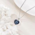 wholesale 925 Sterling Silver Iridescent Crystal Heart Pendant Necklace - Valentine's Day Gifts for Her-0-8