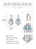 wholesale 925 Sterling Silver Turquoise Jellyfish Drop Earrings-0-3