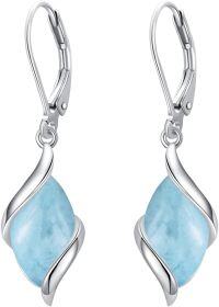 wholesale 925 Sterling Silver Tiger Eye Twist Drop Dangle Earrings for Women-Larimar
