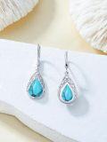 wholesale Filigree Earrings For Women 925 Sterling Silver Teardrop Gemstone Dangle Earrings Fine Jewelry Christmas Gifts For Women -0-4