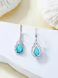 TOUPOP Sterling Silver Gemstone Teardrop Dangle Earrings Fine Jewelry Gifts-0-4