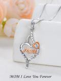 wholesale TOUPOP Mothers Day Gifts For Mom Necklace Sterling Silver I Love You Forever Mom Necklace Heart Pendant Jewelry Gifts For Mom Mother Grandma Wife -0-2