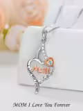 TOUPOP Sterling Silver I Love You Forever Mom Heart Pendant Jewelry Gifts-0-2