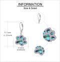wholesale 925 Sterling Silver Abalone Shell Dog Paw Print Leverback Drop Dangle Earrings for Women and Girls-0-3