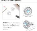 wholesale 925 Sterling Silver Star Design Rainbow Moonstone Stud Earrings Hypoallergenic Lightweight Jewelry for Women Girls Gifts-0-3