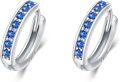 wholesale 925 Sterling Silver 925 Sterling Silver Cubic Zirconia Austrian Crystals Birthstone Huggie Hoop Earrings-0-0