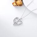 TOUPOP Sterling Silver Heart Initial A-Z Letter Pendant Necklace Gift for Women-0-5