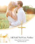 wholesale 14K Gold Faith Cross Pendant Necklace with Diamonds for Women - Baptism Gift for Mom or Wife-0-2