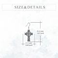 wholesale 925 Sterling Silver Celtic Cross Dangle Drop Earrings with Knotwork Design-0-5