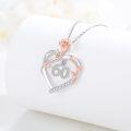 wholesale 925 Sterling Silver Heart-Shaped Rose Flower Pendant Necklace with Cubic Zirconia Birthdays Gift for Her (60)-0-2