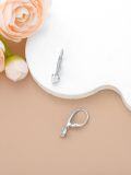wholesale 925 Sterling Silver Moissanite Leverback Earrings, 1.0ct D Color Heart-Cut, Gift Box-0-3
