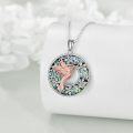 wholesale 925 Sterling Silver Round Abalone Shell Hummingbird Pendant Necklace for Women and Girls-0-4