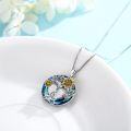 wholesale 925 Sterling Silver Crystal Sunflower Tree of Life Pendant Necklace for Women Mom Wife Gifts-0-1