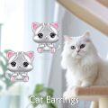wholesale 925 Sterling Silver Cat Stud Earrings Animal s for Girls and Women-0-5