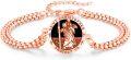 wholesale 925 Sterling Silver Plated Rose Gold Saint Christopher Protect Us Charm Bracelet with Black Onyx Stone and Religious Symbol Pendant for Men Women  6-8 Adjustable Length-0-0
