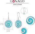 wholesale 925 Sterling Silver Spiral Turquoise Drop Earrings-0-3