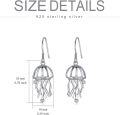 wholesale 925 Sterling Silver Jellyfish Dangle Earrings with Cubic Zirconia Stones for Girls and Teenagers-0-3