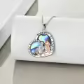 TOUPOP Sterling Silver Heart Pendant Sister Necklace Gift For Women-0-4