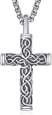 wholesale 925 Sterling Silver Celtic Knot Cross Necklace for Men Women Catholic Christian Gifts-B-Celtic Knot-Silver